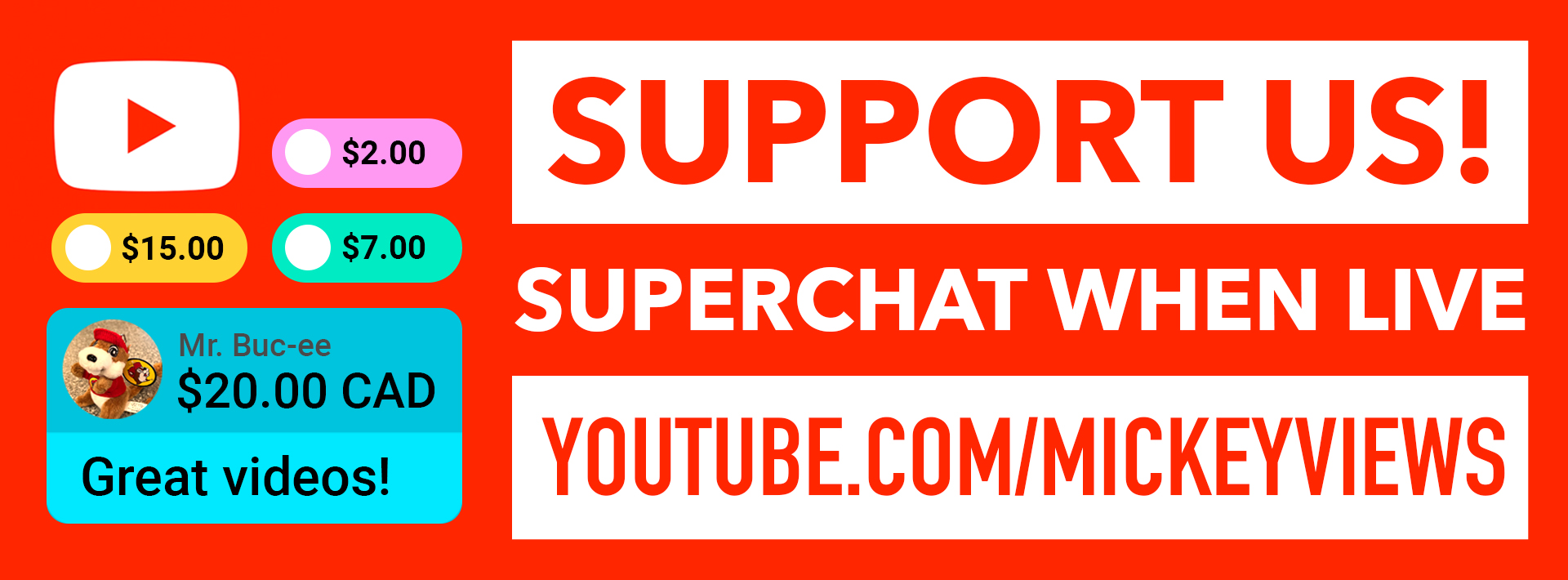 Support us with YouTube Superchats